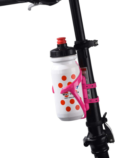 ZONKIE Bicycle Bottle Cages, Plastic Bike Bottle Holder with Mounting Base, Pink