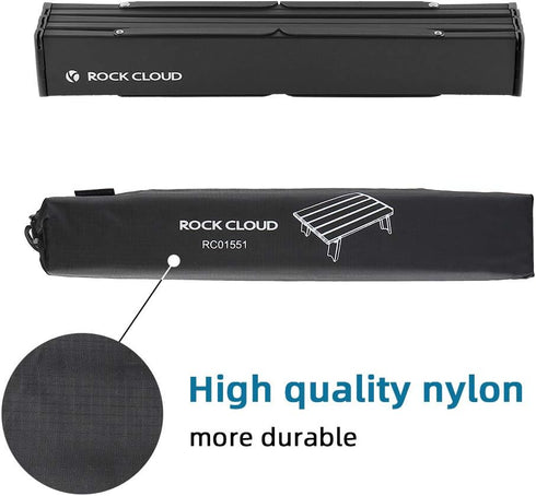 ROCK CLOUD Lightweight Folding Beach Table - Portable Camping Table in Black