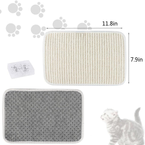 Cat Scratching Pad - Natural Sisal Sofa Corner Protector Scratching Mat for Anti-Slip Furniture Protection