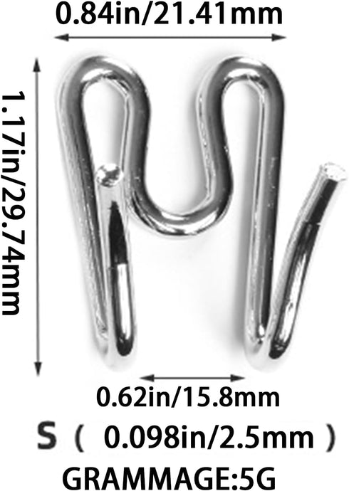7PACK Extra Links 2.25mm for Dog Collar, Prong Collar Extender, Steel Chrome Plated Training Links (Silver)
