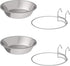 PETMAKER Stainless-Steel Hanging Pet Bowls, Large Feeder Dishes for Dogs & Cats, Set of 2, 48oz Each