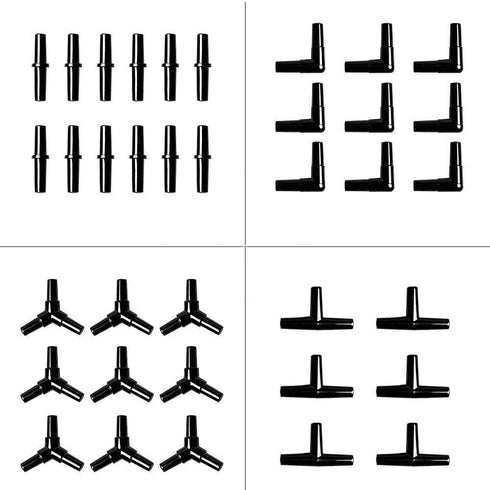 Aquarium Airline Tubing Connectors I T L Y 40pcs Air Tube Adapters for Fish Tank 3/16 '' Hose (Black)