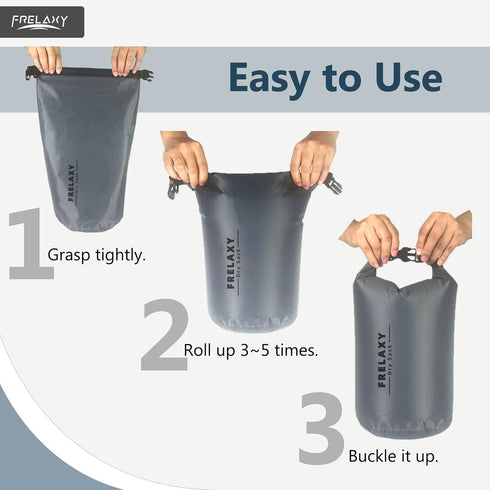 Frelaxy Waterproof Dry Bag Set, 2 Pack/3 Pack, Lightweight Portable Dry Bags, 5L & 15L & 25L for Hiking
