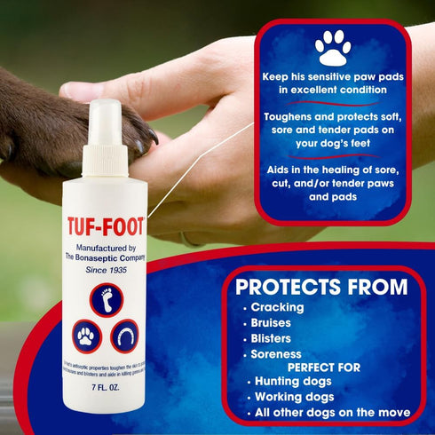 7oz Recommended TUF-FOOT Dog Paw & Skin Protection Liquid | Veterinarian | Heals & Protects Paws, Hooves & Skin |