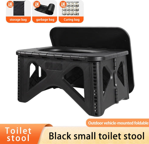 QIYUNI Adult portable camping toilet with cover folding travel bedpan compact and portable for cars hiking beaches RVs
