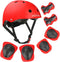 KAMUGO Kids Bike Helmet, Toddler Helmet for Ages 2-8 with Protective Gear Set, Knee Elbow Wrist Pads