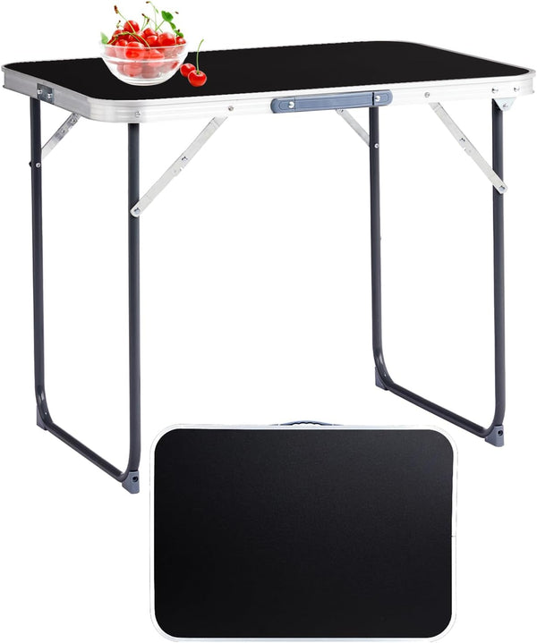 BIVVI 2.3 Foot Small Folding Table Portable Lightweight Utility Side Tables with Carrying