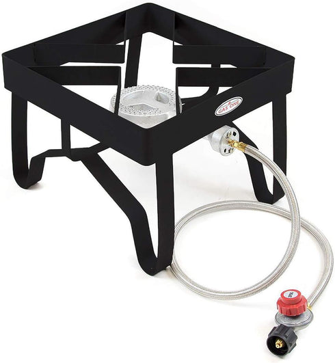 GasOne High-Pressure Single Burner Outdoor Stove Propane Cooker with Adjustable Regulator and Hose