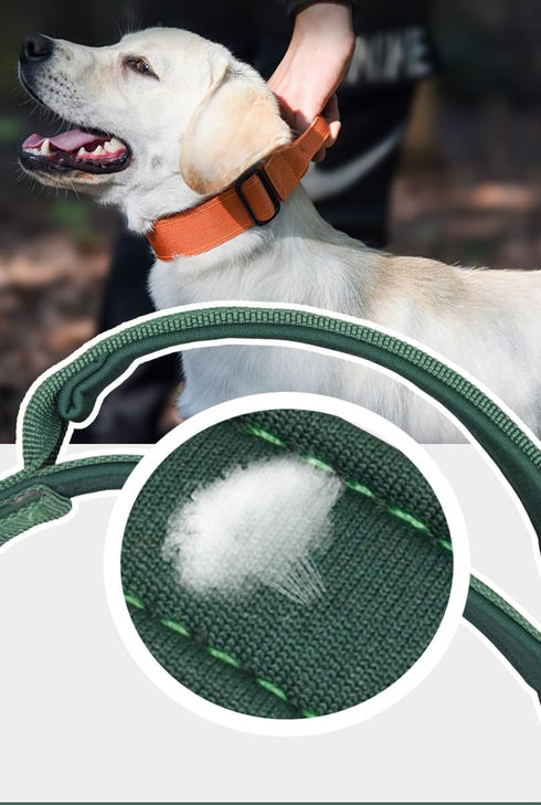 Tactical Dog Collar - Adjustable Military Training Soft Neoprene Padded Nylon Collar with Heavy Duty Metal Buckle and