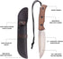 Fixed Blade Bushcraft Knife with Sheath, 8CR Full Tang Camping Hunting Knife with Wooden Handle