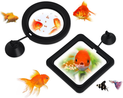 DS. DISTINCTIVE STYLE Fish Feeding Ring 2 Pieces Floating Rings with Suction Cup for Aquarium and Tank Feeding