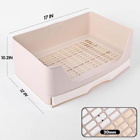 Yuoaes Large Rabbit Litter Box Bunny Potty Training Corner Litter Pan with Drawer Comes with Liners Rabbit Pee Pads