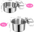 Pet Dog Food Water Bowl for Cage, Stainless Steel Non-Spill Kennel Hanging Cats Bowls with Clamp Holder Crate Feeder Dish for Small Medium Large Dogs (Silver, S (34 & 19 OZ))