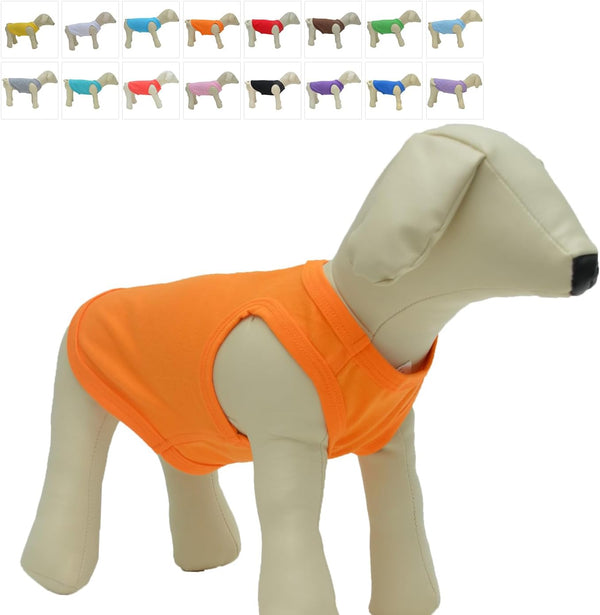 2018 Pet Clothes Dog T-Shirt Tanks Vests for Small Medium Large Dogs, 100% Cotton Summer Vest, Classic (L, Orange)