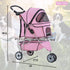 BestPet 3 Wheels Pet Dog Stroller Cat Cage for Medium Small Dogs Cats Travel Folding Carrier Waterproof Puppy Stroller