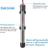 HITOP Adjustable Aquarium Heater, 25W 50W 100W 200W 300W, Submersible Fish Tank Thermostat with Suction Cups
