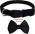 Dog Collar with Bowtie, Soft Velvet Material with Quick Release Buckle for Large Dogs (Black, L)
