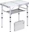 Sportneer Portable Folding Camping Table, Adjustable Height, 23.6" L x 15.7" W, with Mesh Layer for Outdoor Use