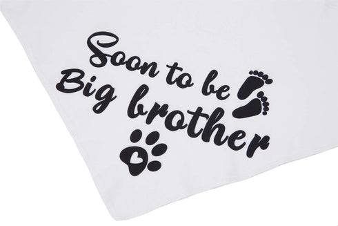 Sooner to be Big Brother Dog Bandana, 2 Pack Pet Baby Announcement Accessories, Large Soft Scarf