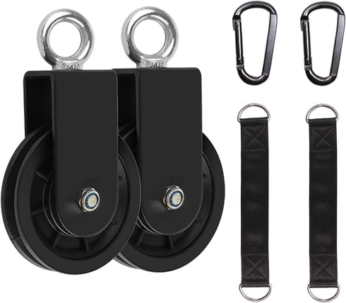 LFJ Cable Pulley Set with Swing Strap Carabiner, Gym Pulley Wheel for LAT Pulley System, Home Gym Equipment