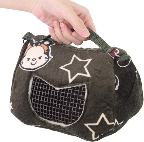 Small Pet Carrier Bag, Blackish Green Flannelette Portable Breathable Carrier for Small Pets Animal