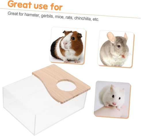 STOBOK 1pc Box Hamster Sandbox Cage Animal Toy Train Toys Small Container Bath Stuff Gerbil Shelf Water Clear Hamster