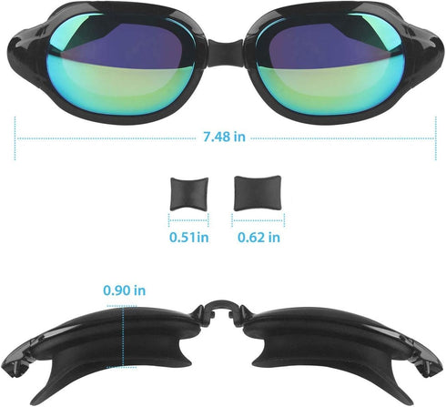 Firesara Swim Goggles - No Leaking Large Frame Wide View Pool for Women Men