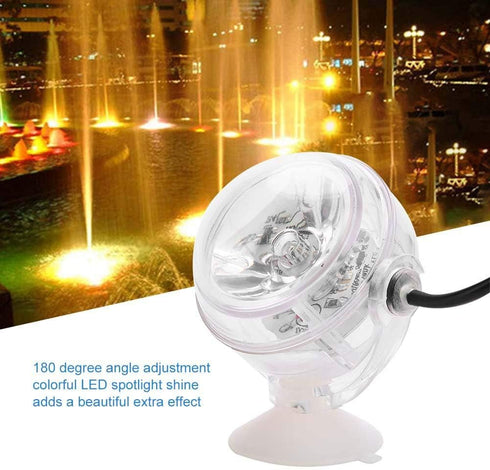 Semme LED Fish Spot Light, Waterproof Mini RGB Spotlights for Aquarium Fountain, 180 Degree Rotation