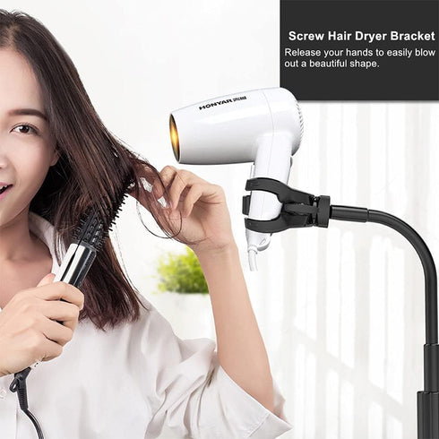 Dog Hair Dryer Stand, Pet Grooming Table Hair Dryer Holder, Hands Free Blow Dryer Holder, 360 Degrees Rotatable Lazy Hair Dryer Stand with Adjustable Clamp Mount for Dog Cat Grooming
