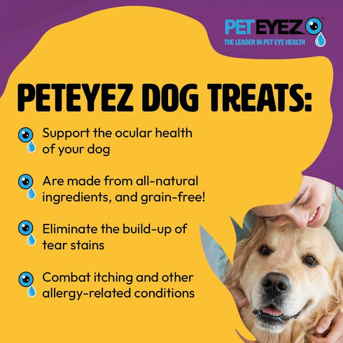 Pet Eyez Vitamin Tear Stain Remover Treats for Dogs, Natural Superfood Formula, Whitefish Flavor, 1oz