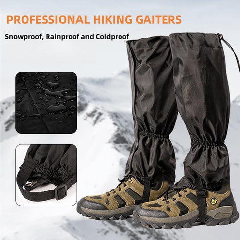 Waterproof Leg Gaiters, Lightweight and Adjustable, Snow Boot Gaiters for Hiking, Walking, Hunting, Skiing,