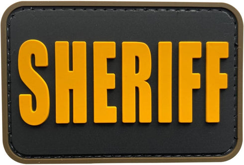 Gold Sheriff Patch for Hat with Fastener, Tactical Cap 2x3 inches, Molle Sheriff Tactical Vest