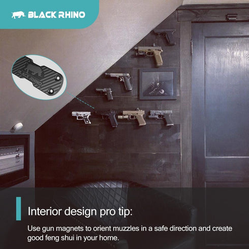 Gun Magnet for Vehicle - Tactical Car Holster & Mount for Rifle, Handgun, Shotgun, Pistol up to 49lbs, Home, Desk,
