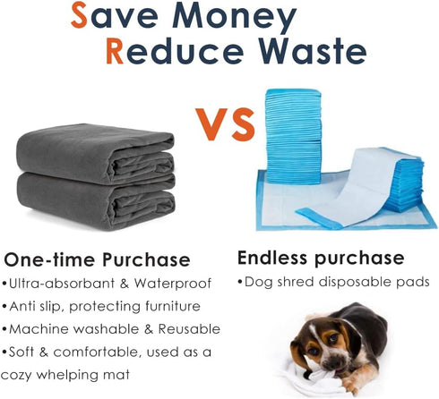 65x48 inch Washable Pee Pads for Dogs, Extra Large Reusable Dog Pee Pad, Waterproof Pet Mat, Dog Playpen Mats for Puppy