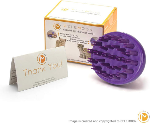 Cat Brush with Soft Rubber Pins, Washable Silicone Pet Grooming Brush for Indoor Cats, Removes Hair Mats and Loose Fur