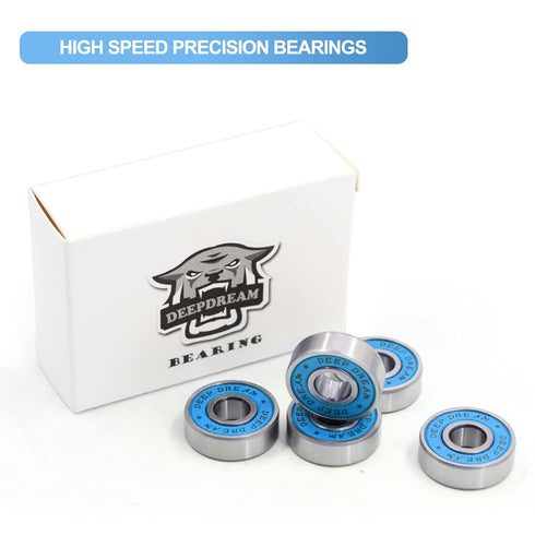 Premium 20Pcs 608rs Skateboard Bearings - Chrome Steel Longboard Bearings, 8x22x7mm, Double Rubber Sealed