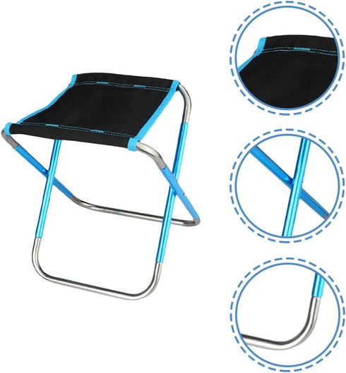 BESPORTBLE Portable Folding Stool Mini Beach and Fishing Seat Small Blue Lightweight Camping Chair Comfortable Outdoor