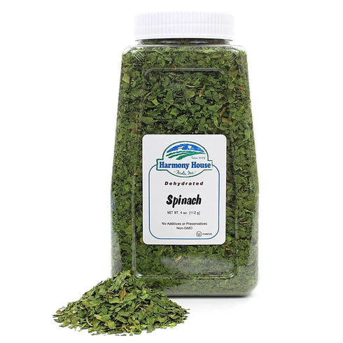 (4 oz, (Pack 2) Harmony House Dried Spinach Flakes Dehydrated Vegetables For Cooking, Camping, Emergency Supply