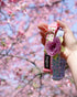 Blueberry Pet Pink Dog Collar for Girls with Silk Flower, Adjustable Flocking, Medium, 14.5"-20" Neck, 3/4" Width
