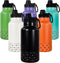 AGH Dog Water Bottle, 32oz Portable Bottle with Detachable Bowl for Food Feeding, Stainless Steel for Travel (Black)