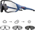 KAPVOE Photochromic Cycling Glasses, Men Women Mountain Bike Sunglasses for Clear MTB Riding