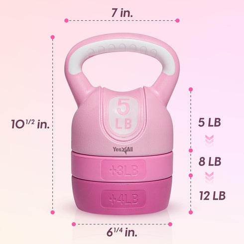 Yes4All Adjustable Kettlebell Sets for Strength Training, Versatile Weight for Workouts