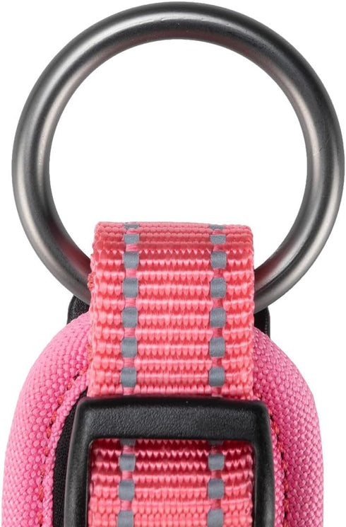 EXCELLENT ELITE SPANKER Classic Dog Collar, PU Material Adjustable for Small Medium Large Dogs (Black Red Blue, Pink-L)