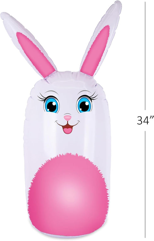 34 6 ArtCreativity Easter Games Bunny Inflatable Ring Toss with Rings, Easter Games for Kids - Weighted Bottom to Keep