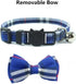 THAIN Cat Collar with Breakaway Safety Buckle, Bell and Bow Tie, Adjustable 7-11 inches, Blue Plaid Pattern for Kittens