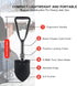 Heavy Duty 24.5" Collapsible Shovel - Foldable Camping Shovel and Pickax, Military Entrenching Tool for Outdoor Use