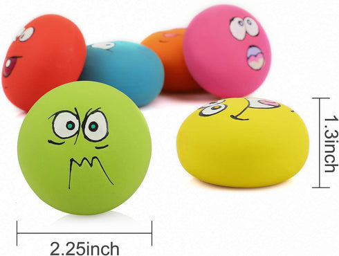 Smile Face Dog Squeaky Toys Soft Latex Squeak Balls for Small Pet Dogs, 6 Pcs/Set