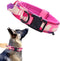 Tactical Dog Collar, Military Adjustable Nylon Dog Collar with Heavy Duty Metal Buckle (Pink Camo, M)