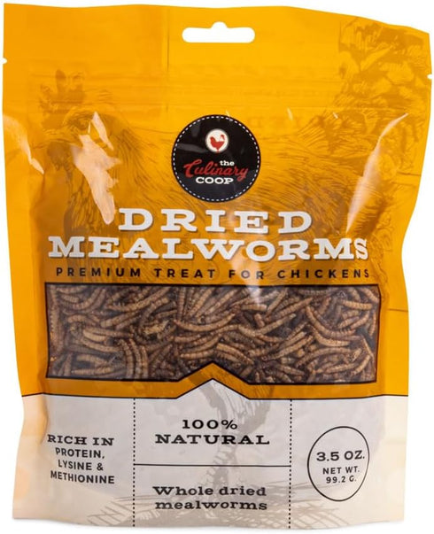 Fluker's Culinary Coop Premium Chicken Treats - Mealworms 3.5 oz, High Protein Nutritious Treat