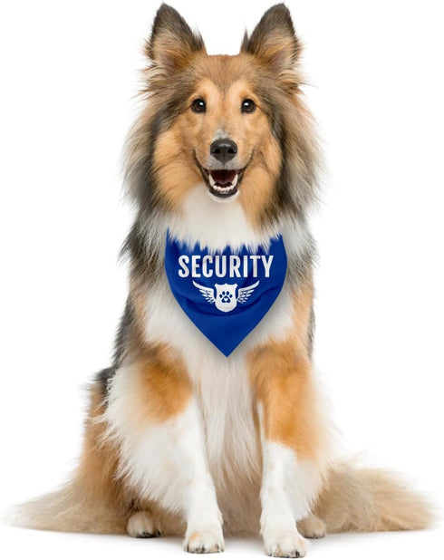 Security Dog Bandana, Blue Pet Scarf Accessories, Funny Cute Triangle Scarf for Small Medium Large Dogs, Gift